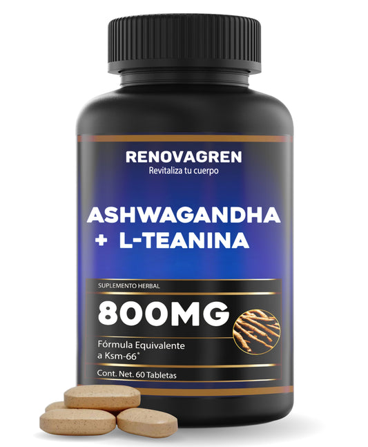 Ashwagandha con L-Teanina (KSM-66) Renovagren – Energía, Calma y Enfoque Mental