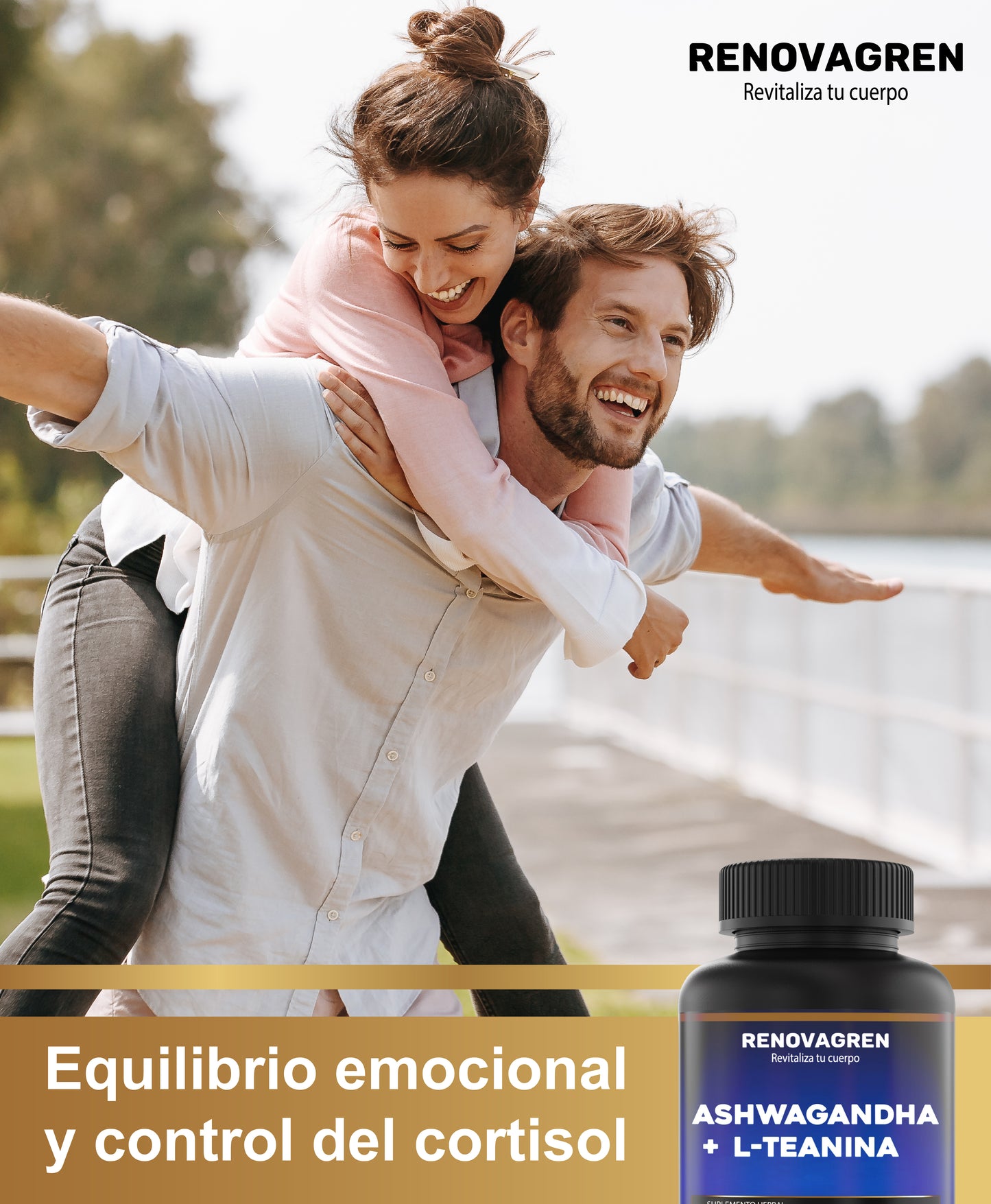 Ashwagandha con L-Teanina (KSM-66) Renovagren – Energía, Calma y Enfoque Mental