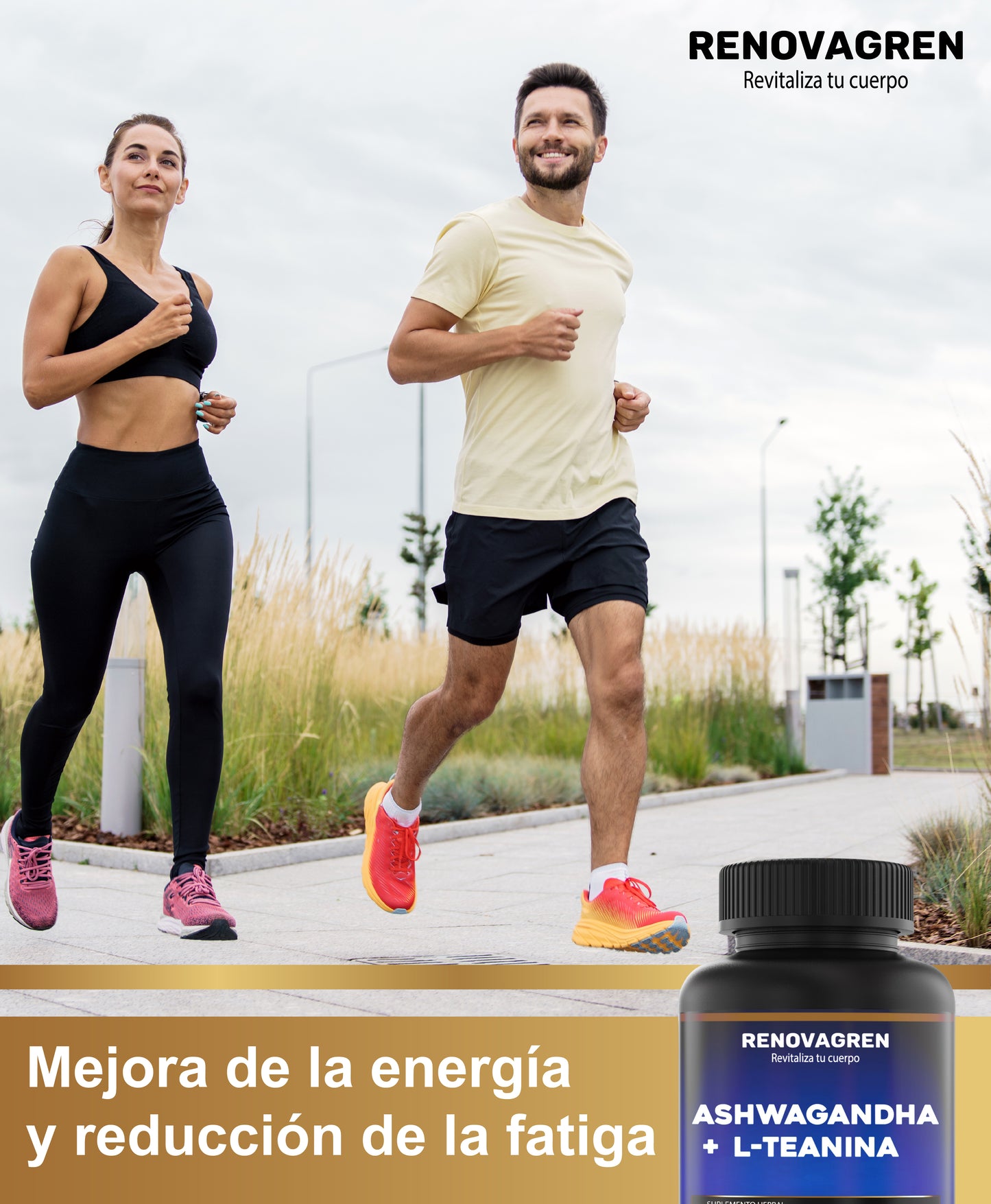 Ashwagandha con L-Teanina (KSM-66) Renovagren – Energía, Calma y Enfoque Mental