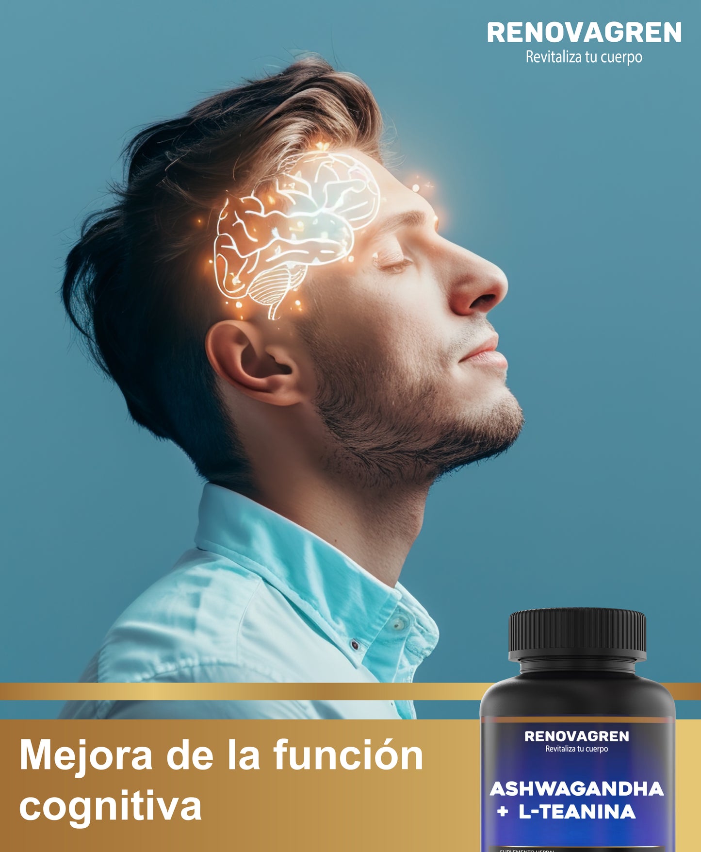 Ashwagandha con L-Teanina (KSM-66) Renovagren – Energía, Calma y Enfoque Mental