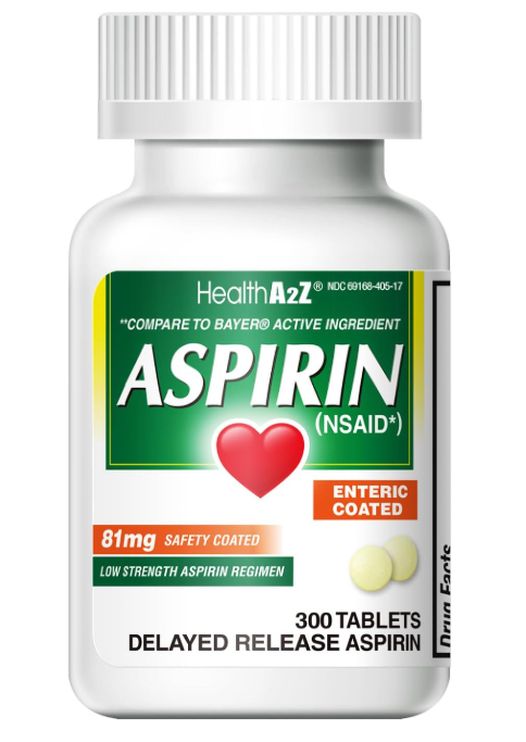 Aspirina de Dosis Baja 81 mg | Protector Cardíaco y Alivio del Dolor Origen Americano (300 Unidades)