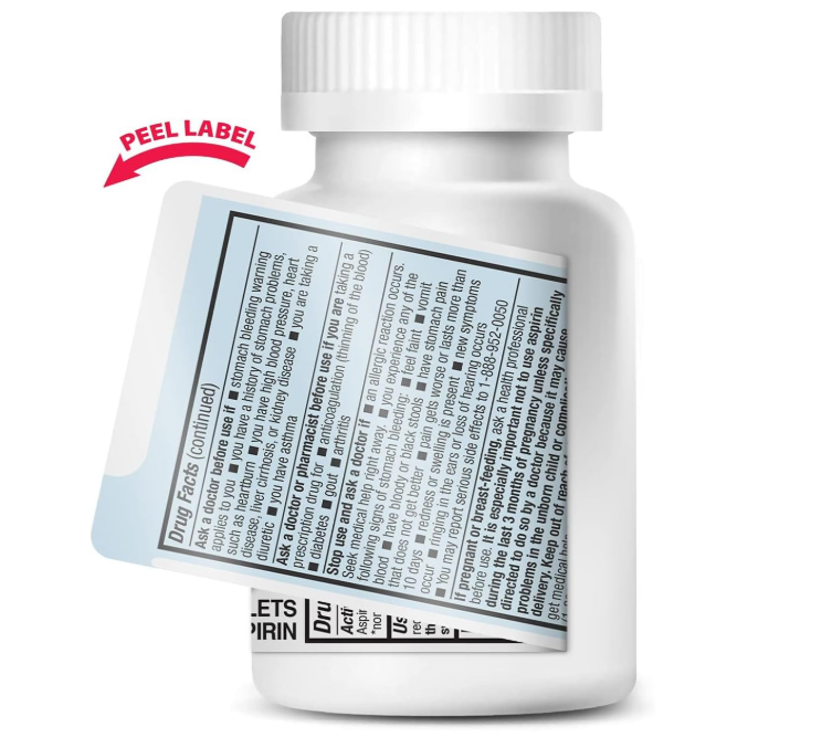 Aspirina de Dosis Baja 81 mg | Protector Cardíaco y Alivio del Dolor Origen Americano (300 Unidades)