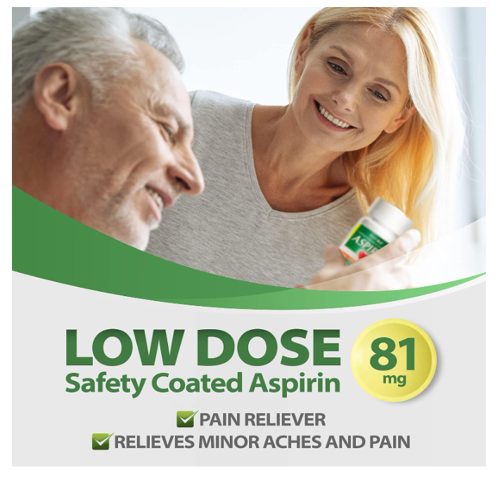 Aspirina de Dosis Baja 81 mg | Protector Cardíaco y Alivio del Dolor Origen Americano (300 Unidades)