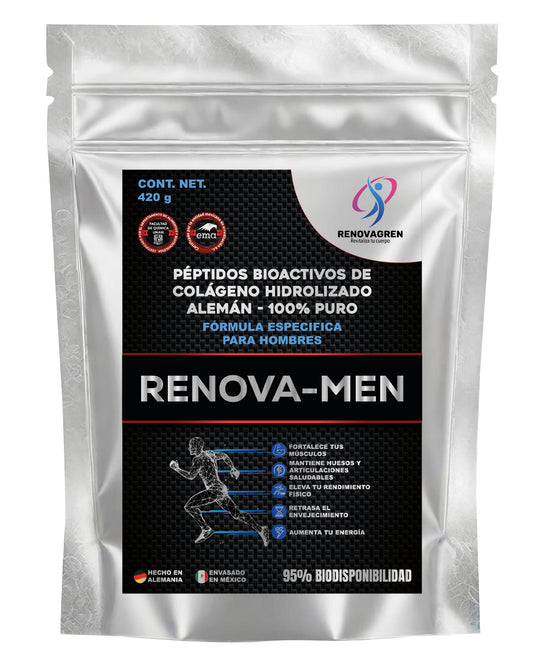Péptidos De Colageno Alemán Hombres 420g En Polvo Renova-men